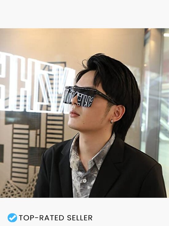 Oversized Square Flat Top Trendy Visor Shades UV400 Unisex Sunglasses main image 7